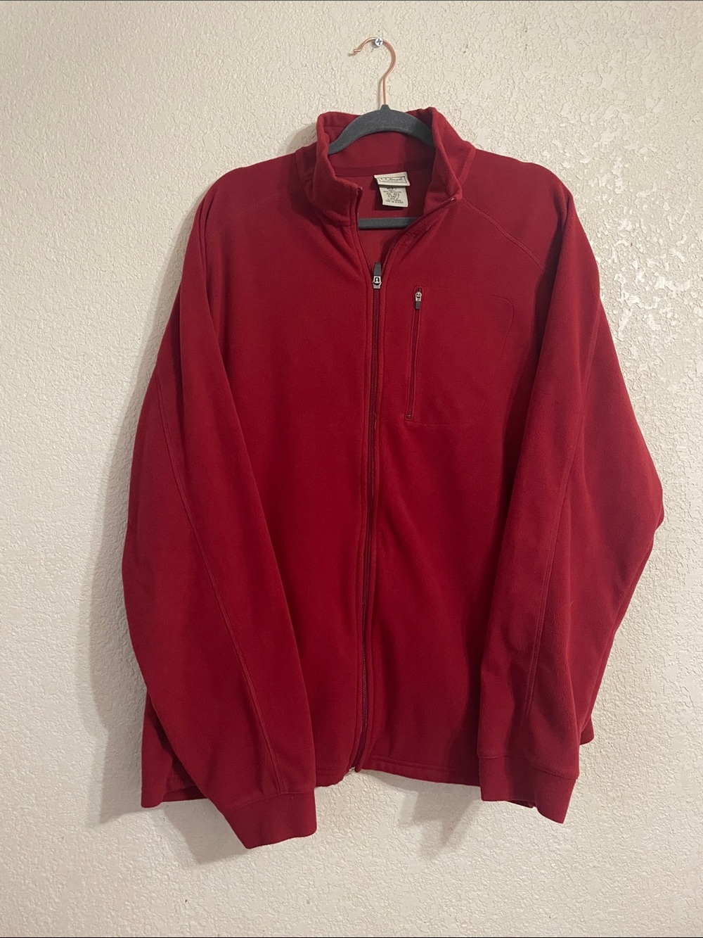 L.L. Bean Men's Red Full-Zip Fleece Sweater Size XXL